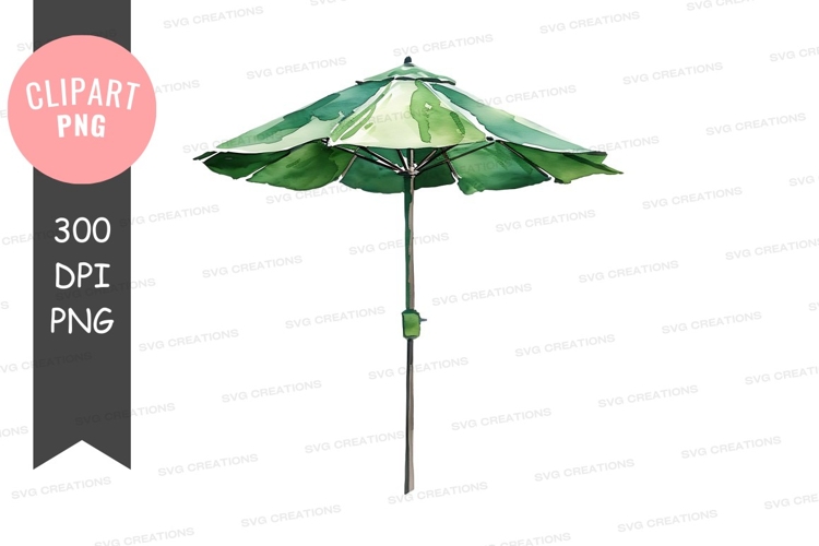 Green patio umbrella clipart png