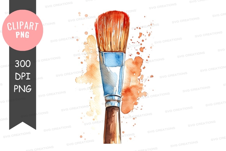 Creative paintbrush with splashes