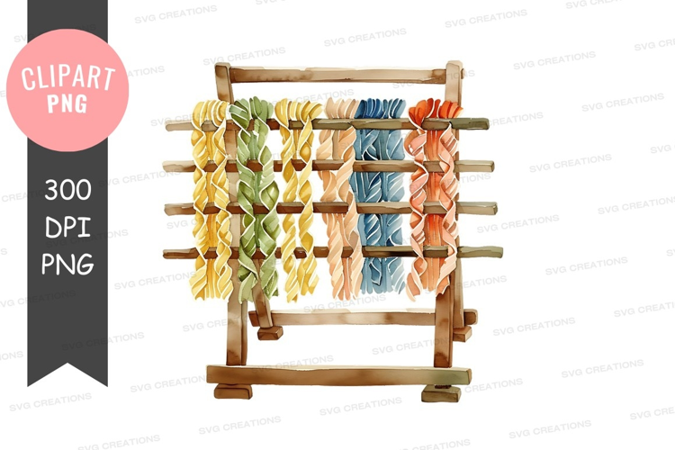 Colorful ribbons on a wooden rack