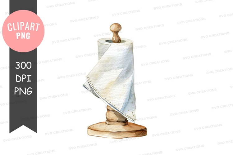 Wooden paper towel holder with paper