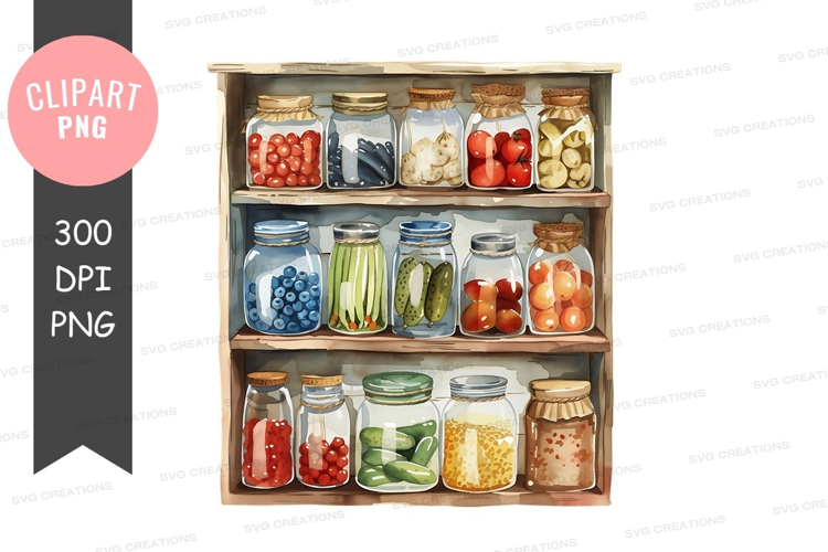 Preserved foods in jars