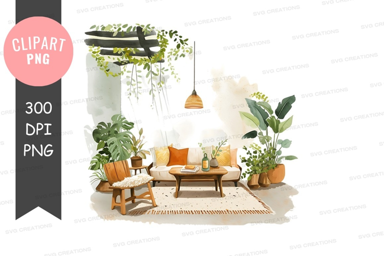 Cozy indoor garden living room
