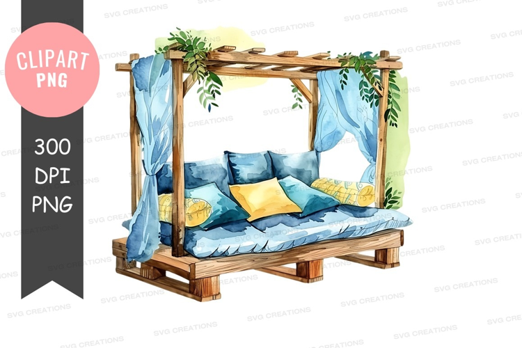 Cozy outdoor daybed with canopy