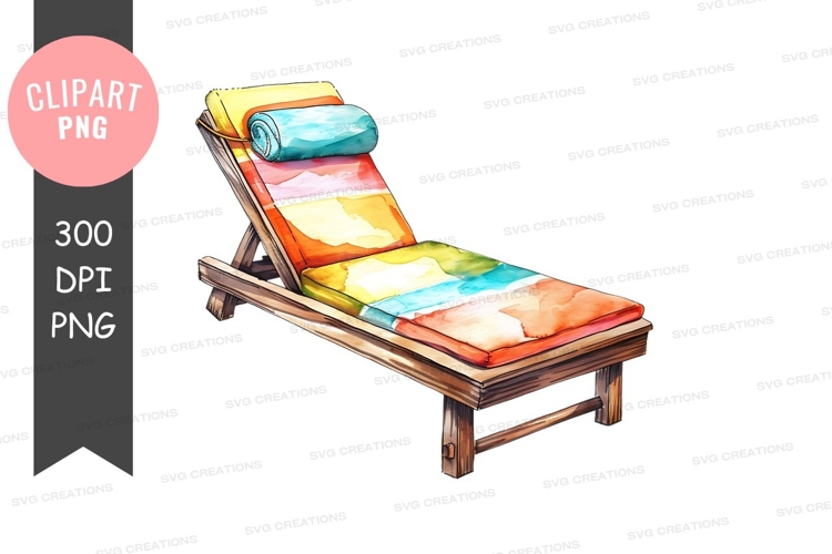 Colorful beach chaise lounge