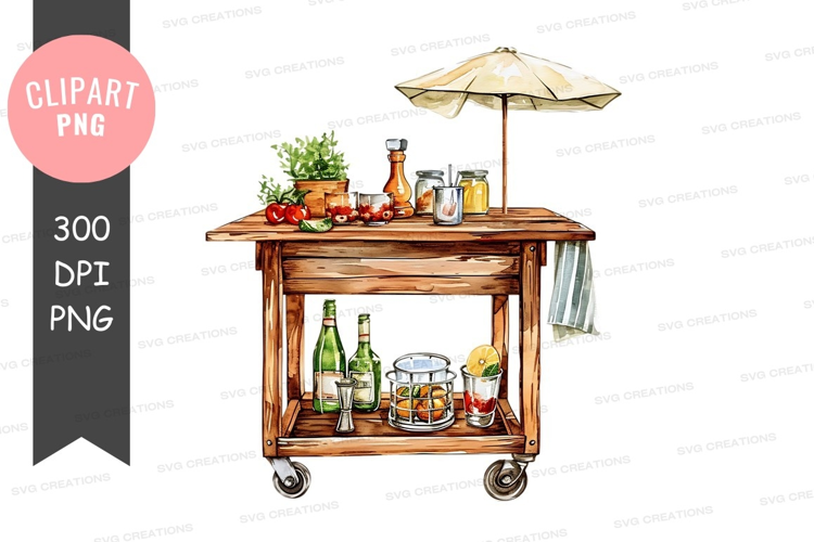 Outdoor cocktail cart