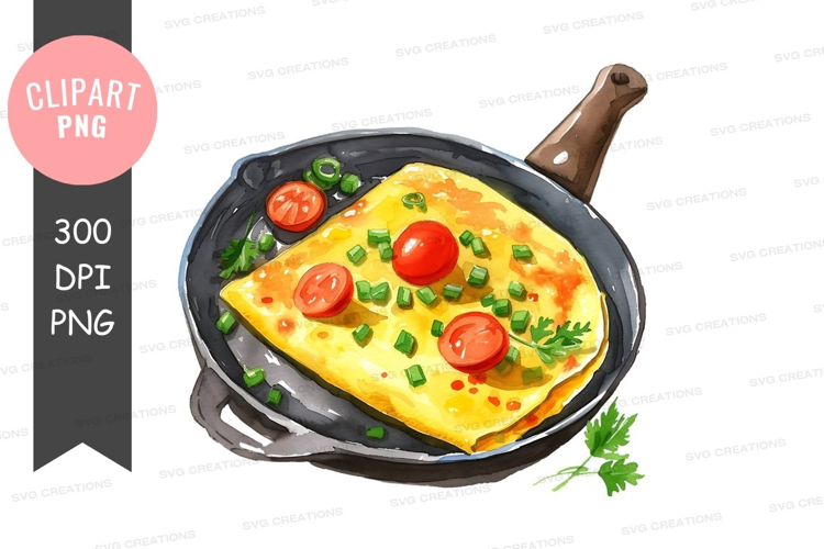 Delicious omelette in a pan