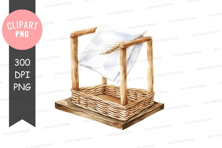 Wicker basket with napkin