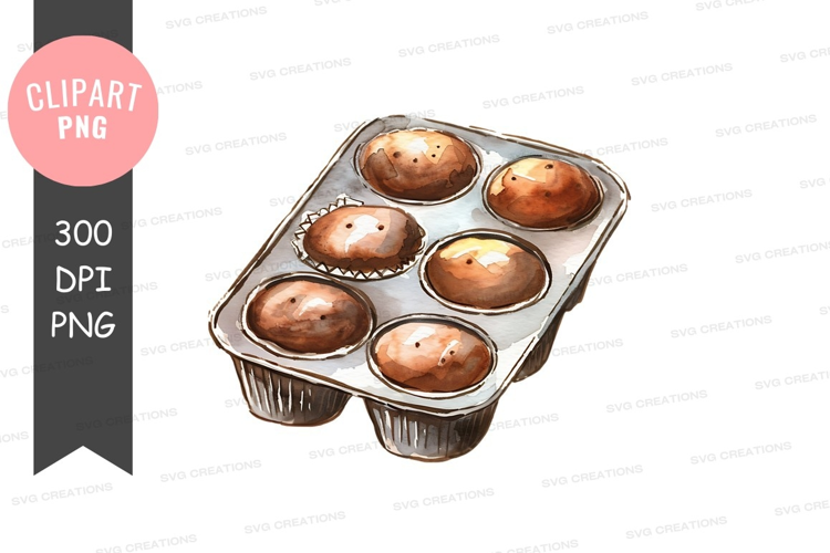 Six chocolate cupcakes in a tray