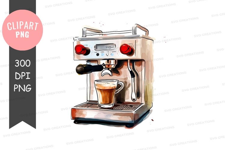 Modern espresso machine with latte art