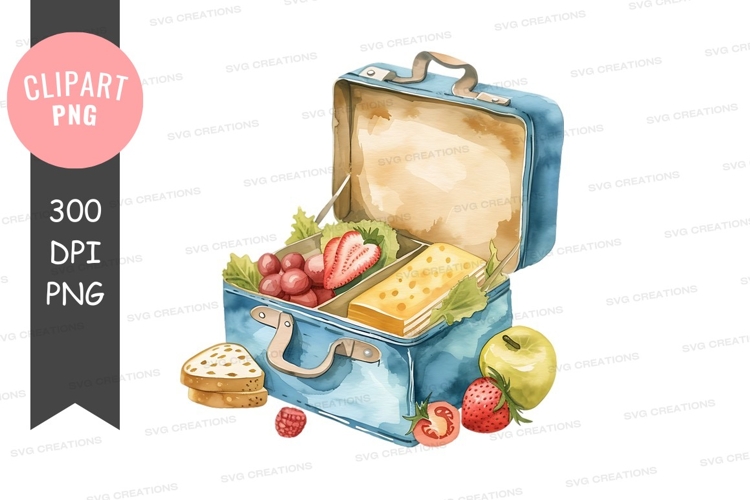 Healthy lunch in a blue lunchbox