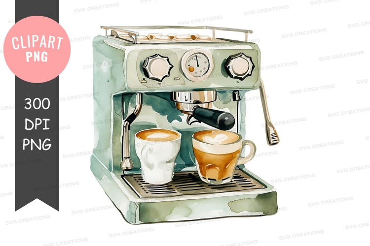 Vintage espresso machine preparing coffee