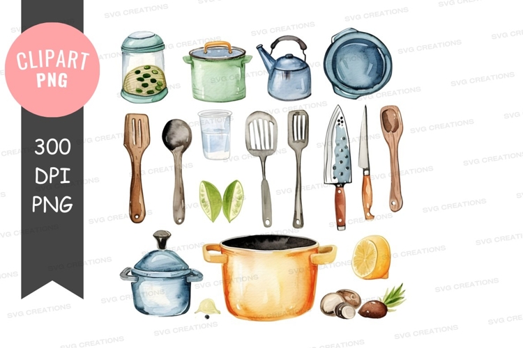 Kitchen cooking tools and ingredients