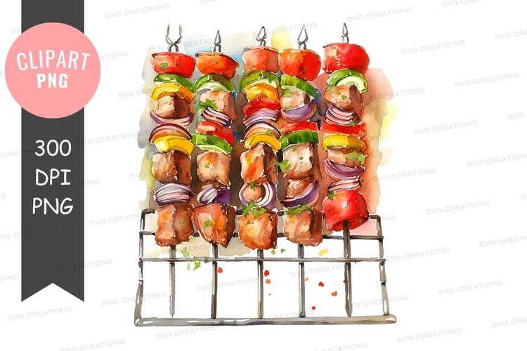 Grilled salmon skewers with vegetables