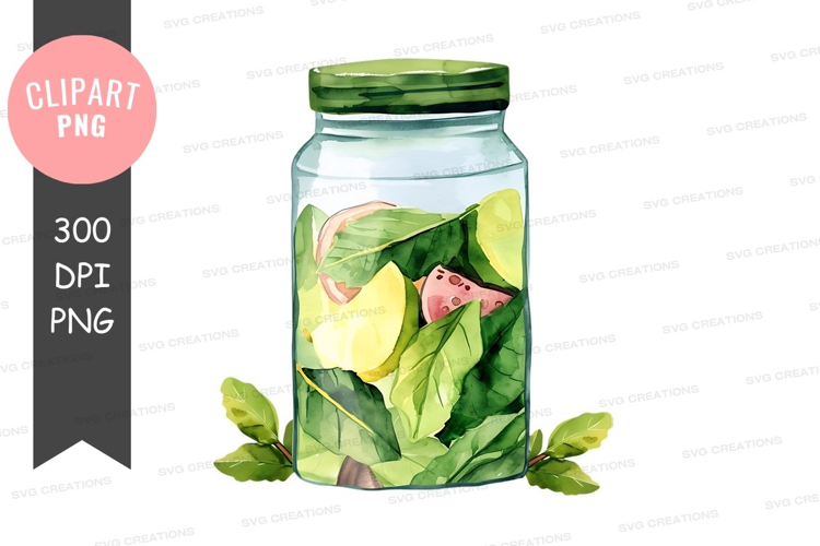 Fresh pickles in a jar