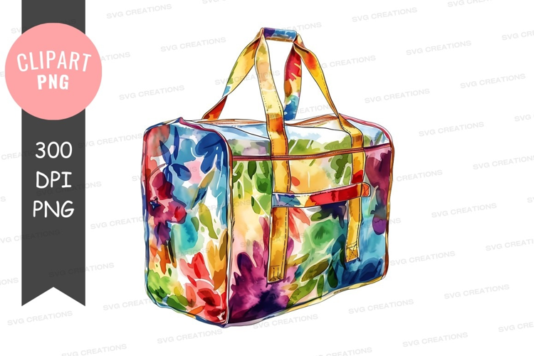 Colorful floral duffel bag