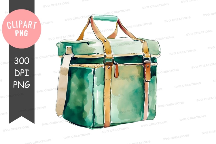 Green and beige leather bag