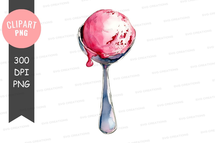 Delicious strawberry ice cream scoop