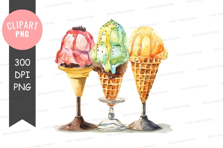 Three scoops of ice cream