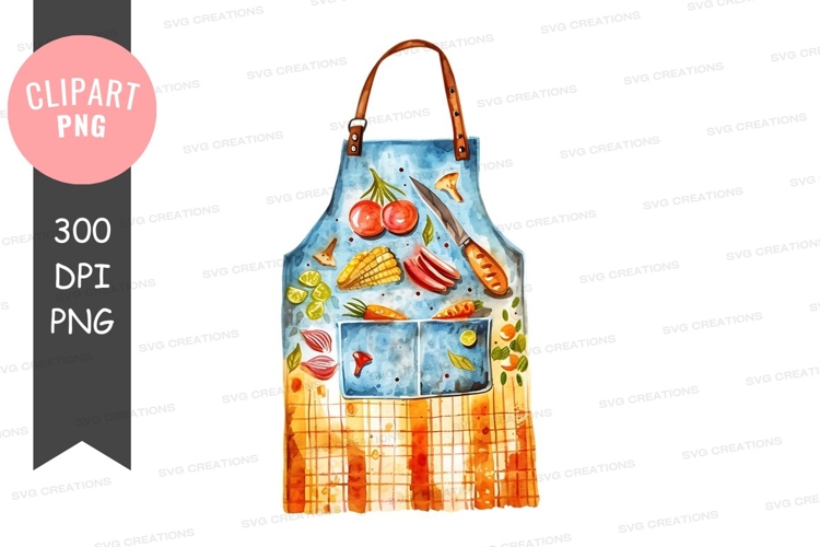 Colorful kitchen apron clipart png