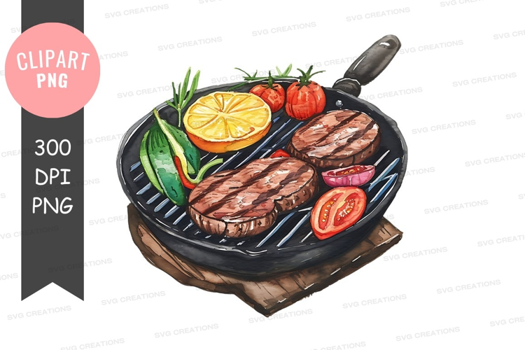 Grilled steak with vegetables