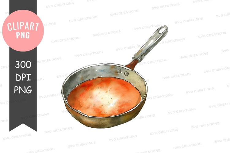 Frying pan with egg