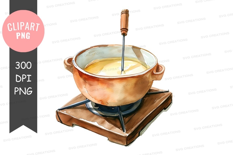 Traditional cheese fondue setup