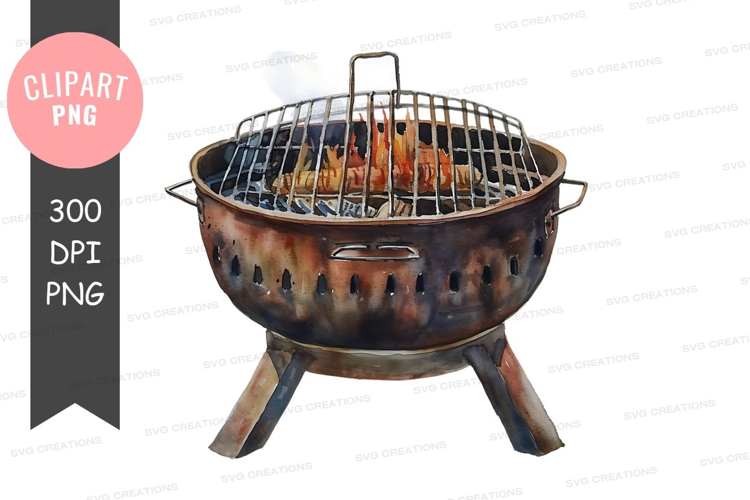 Outdoor grilling with portable fire pit
