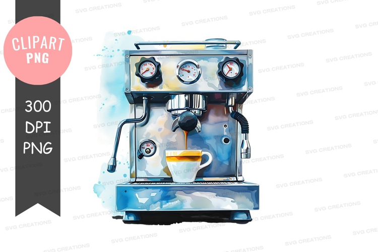 Espresso machine brewing coffee