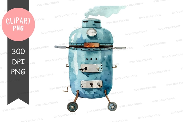 Blue outdoor grill clipart png