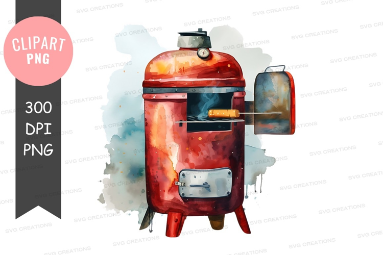 Red outdoor grill