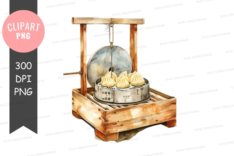 Traditional steamer with dumplings