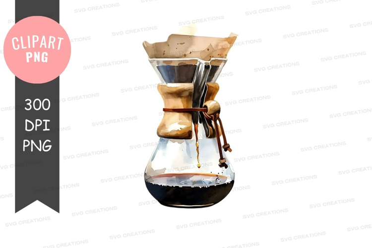 Hand-drawn pour over coffee maker