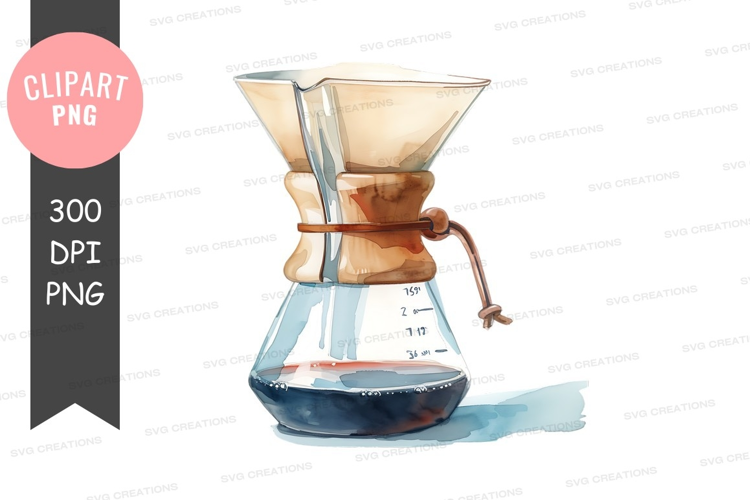 Watercolor pour over coffee maker