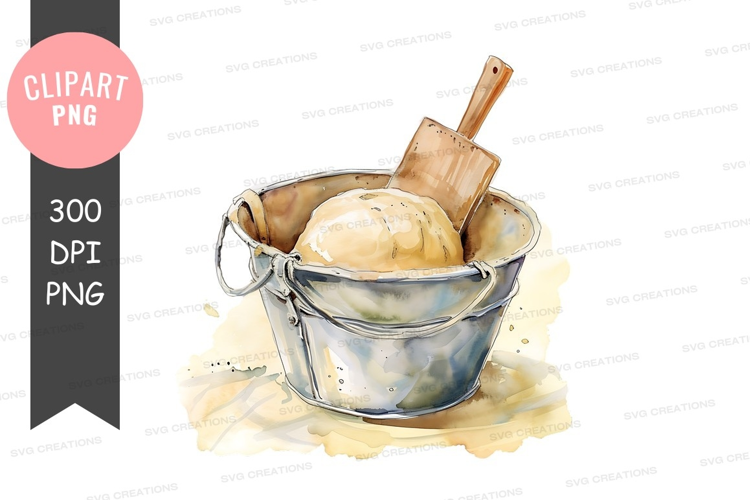 Ice cream in a metal bucket