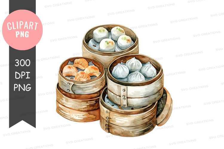 Assorted dim sum in baskets