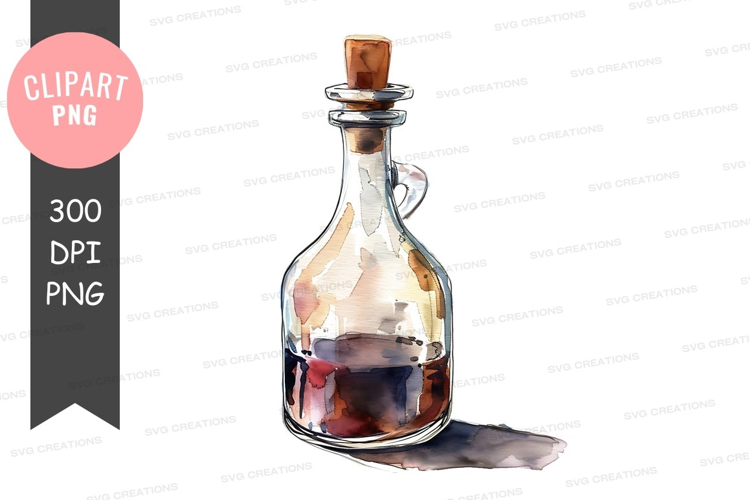 Glass bottle with cork