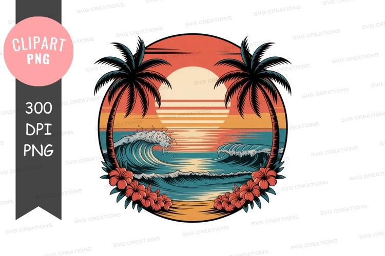 Tropical sunset clipart png
