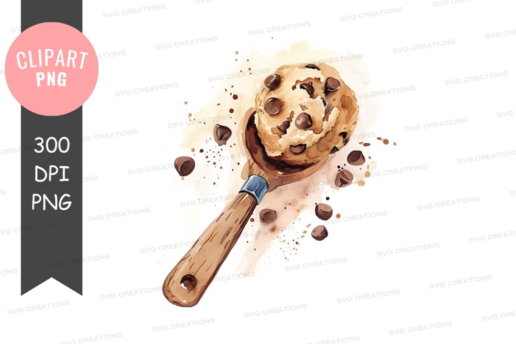 Delicious chocolate chip ice cream scoop
