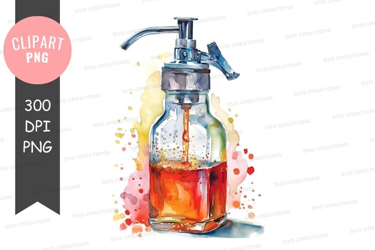 Hand soap dispenser with colorful splash example image 1