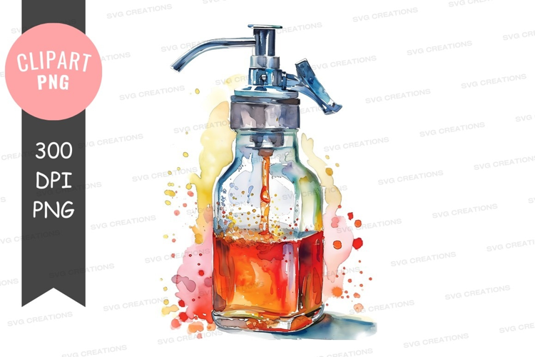 Hand soap dispenser with colorful splash