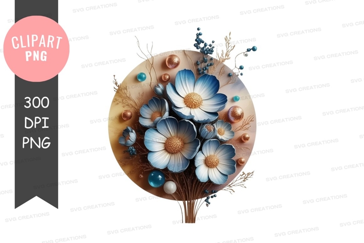 Blue Flowers Clipart Image 23