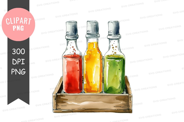 Three bottles of sauce