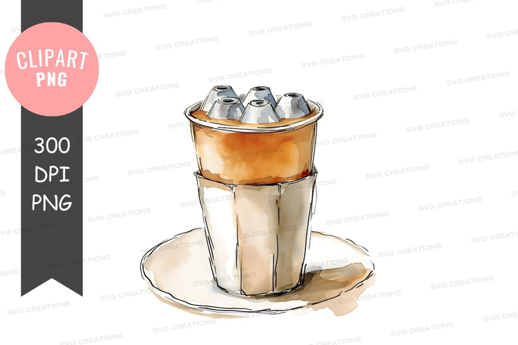 Iced coffee with three ice cubes