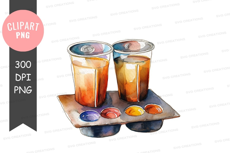 Watercolor coffee cups