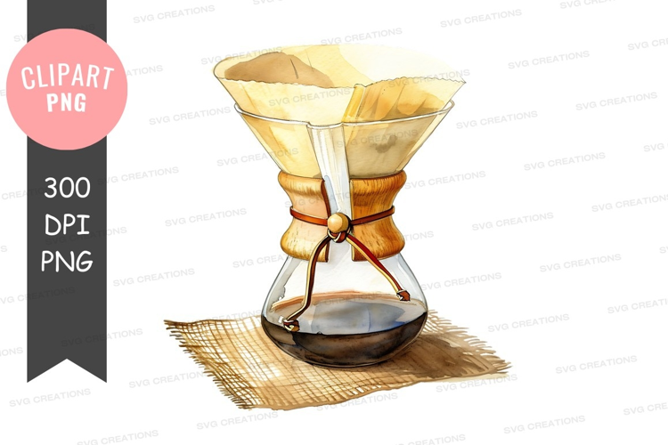 Hand-drawn chemex coffee maker