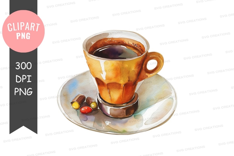 Delicious coffee cup with sweets