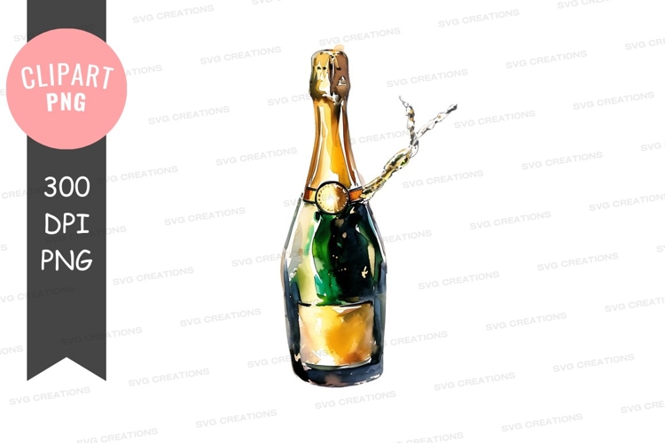 Champange Bottle Png Image 6