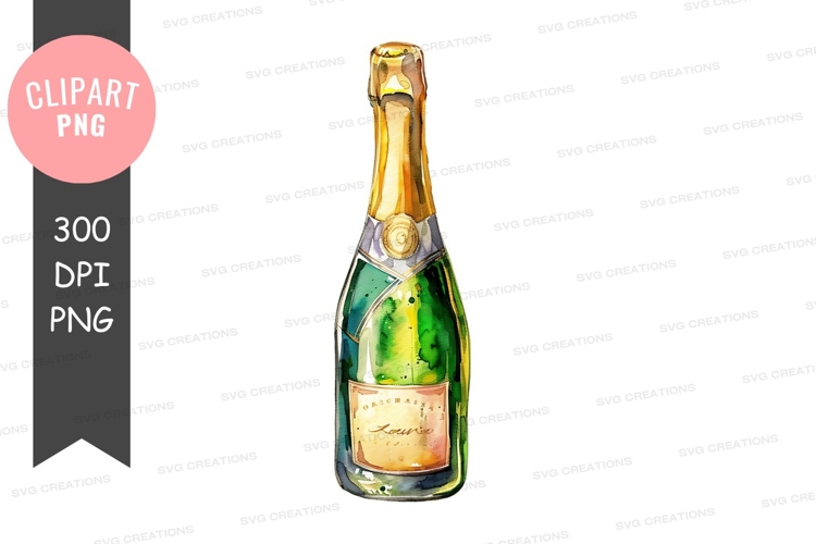 Champange Bottle Png Image 5