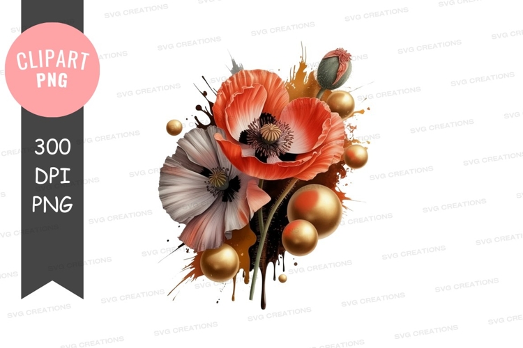 Vibrant floral composition clipart png