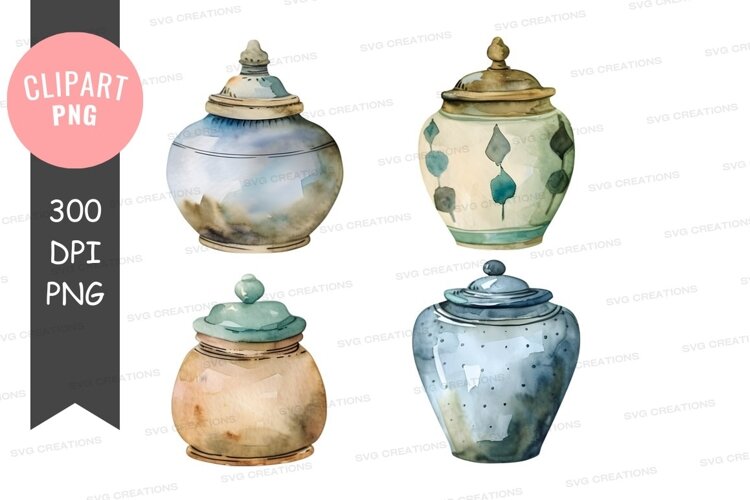Collection of decorative ceramic jars example image 1